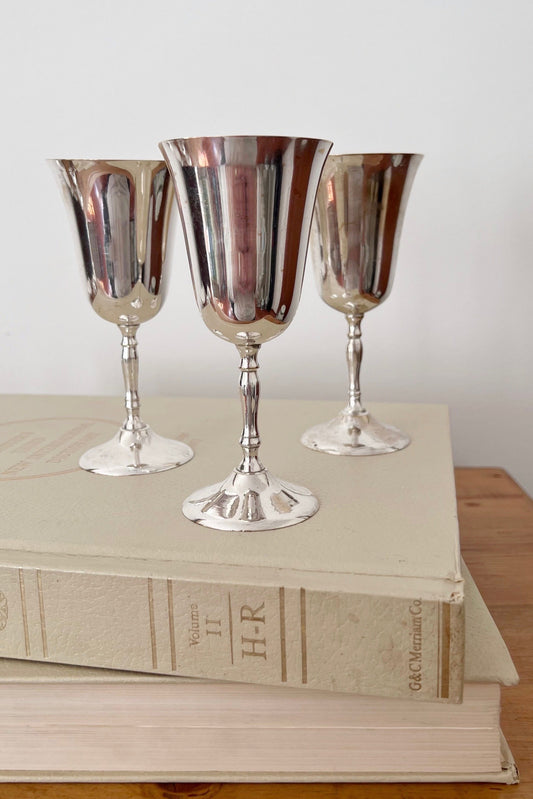 5.5” Silver Plate Goblets (SET of 3)