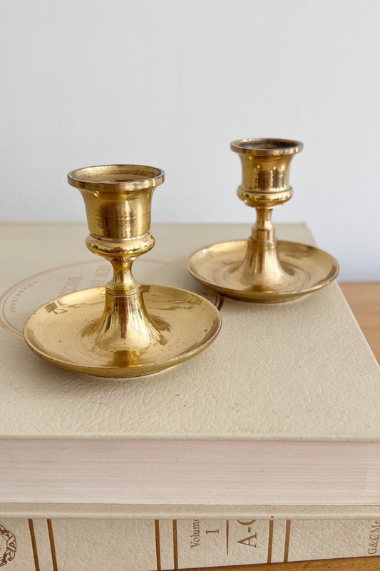 Lacquered Brass Candlesticks (PAIR)