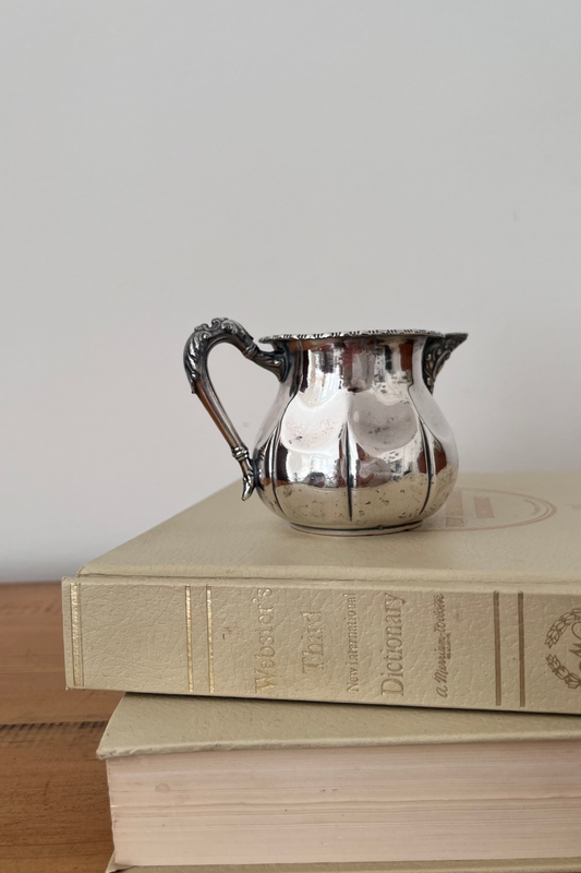 Antique Silver Plate Scalloped Creamer