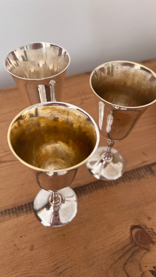 5.5” Silver Plate Goblets (SET of 3)