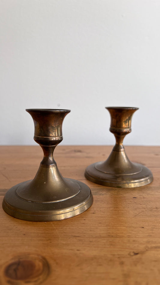 3.25”H Brass Candlesticks (PAIR)