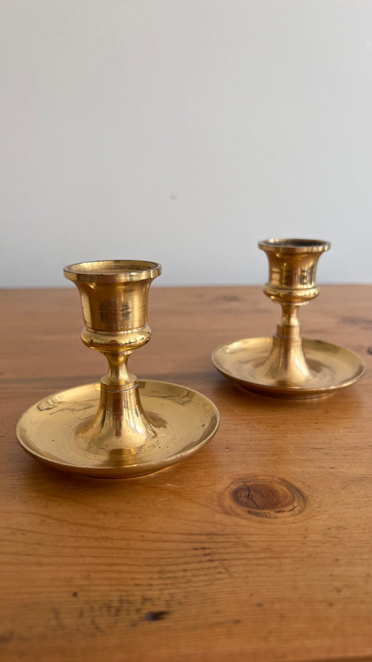 Lacquered Brass Candlesticks (PAIR)