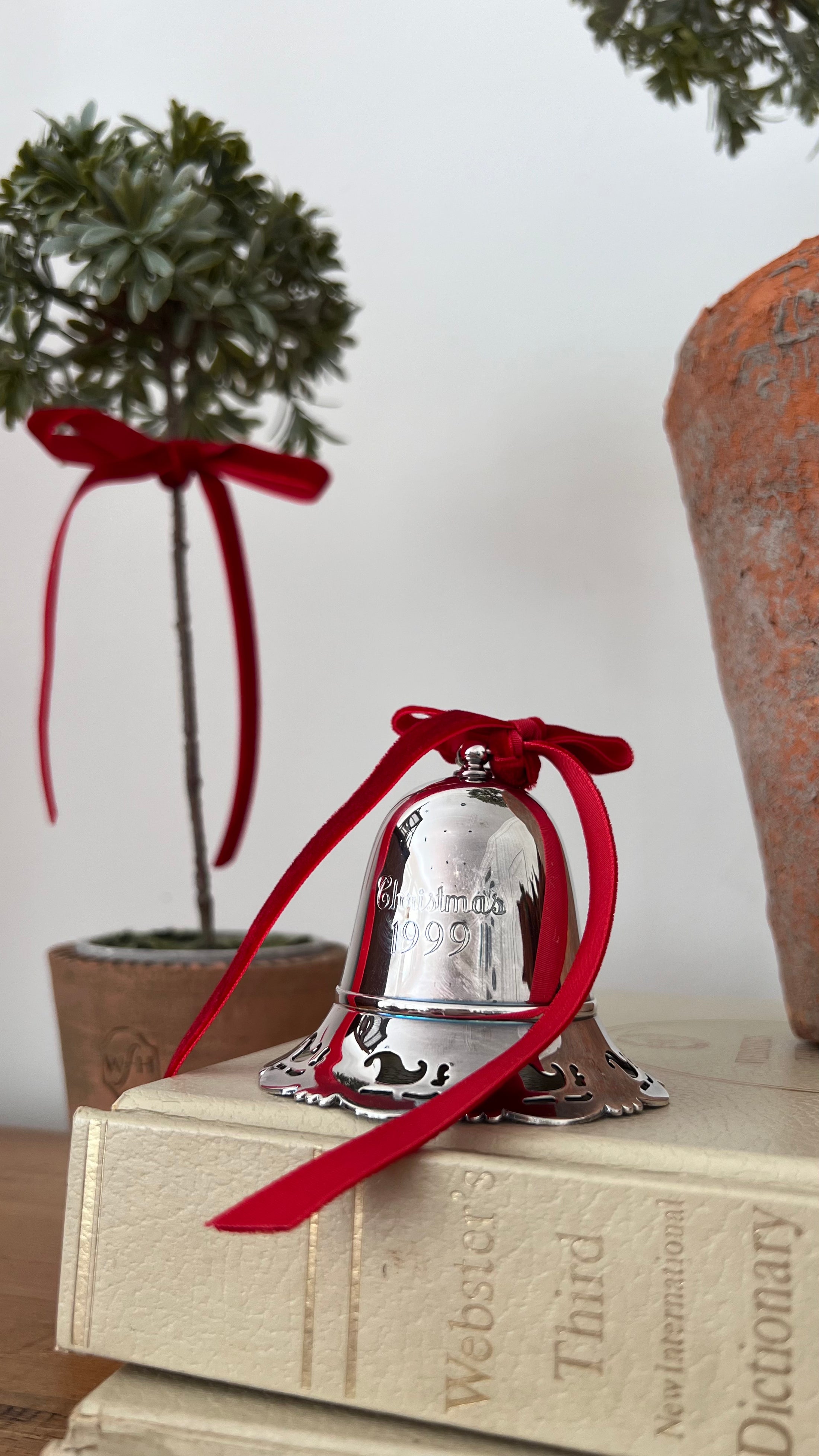 Vintage Silver Plate Christmas Bell Music Box by Towle | Year Engraved