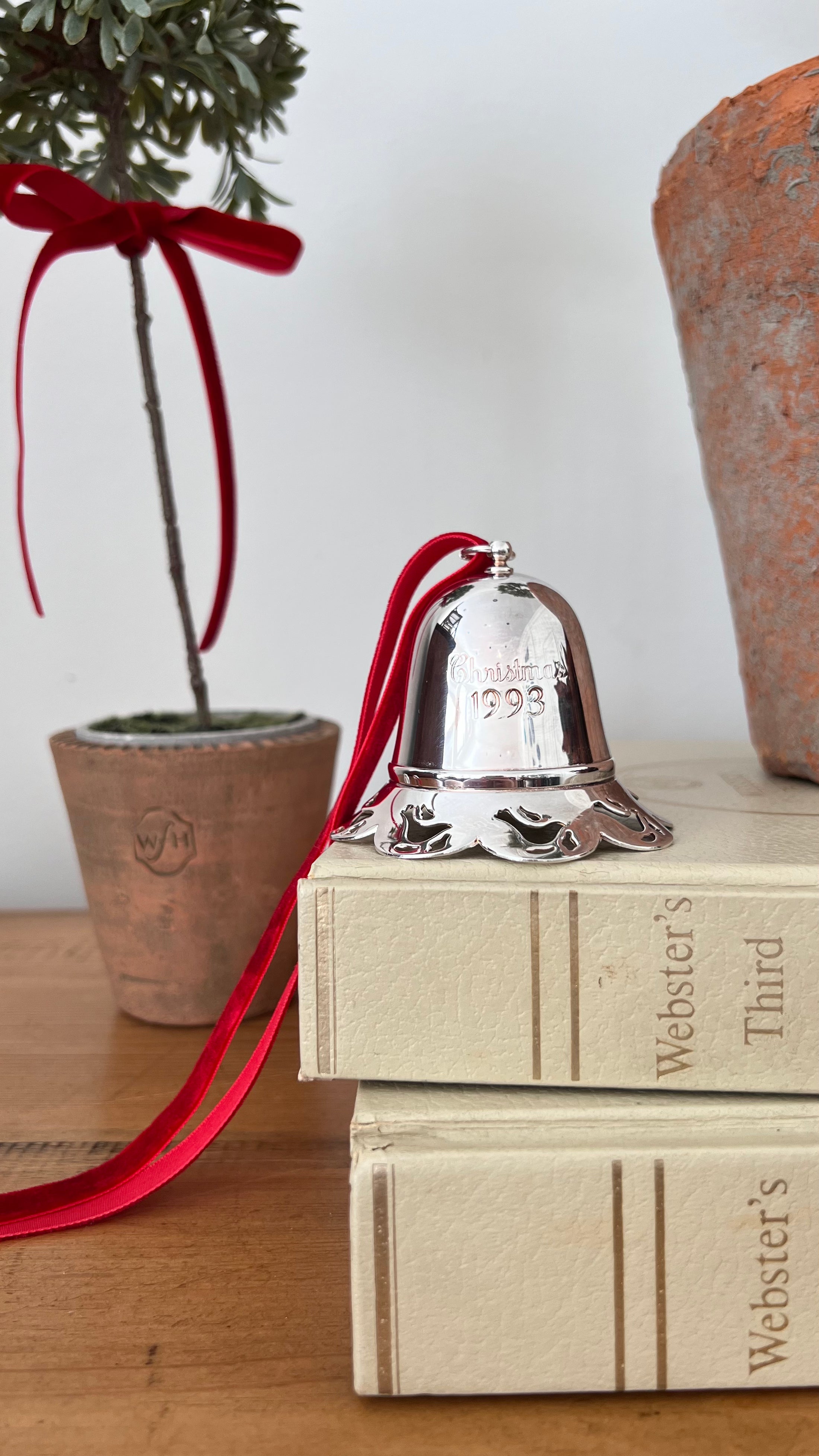 Vintage Silver Plate Christmas Bell Music Box by Towle | Year Engraved