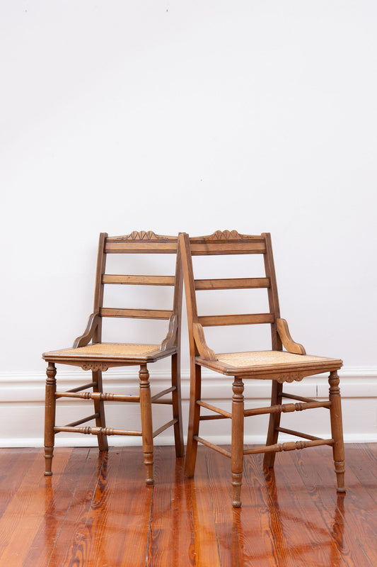 Vintage Cane Seat Chair (Pair)