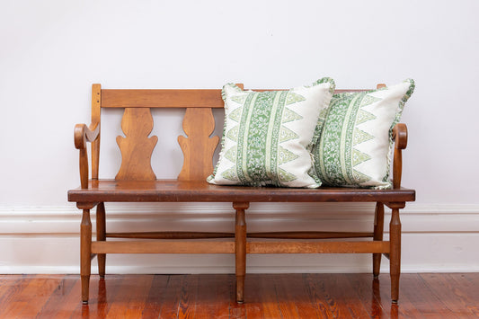 Pine + Cherry Bench or Settee with Carved Back | by Stickley c. 1920