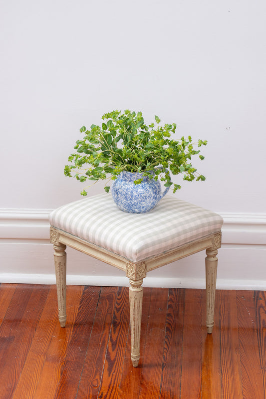 Designer Stool with Check Fabric | by Chelsea Textiles