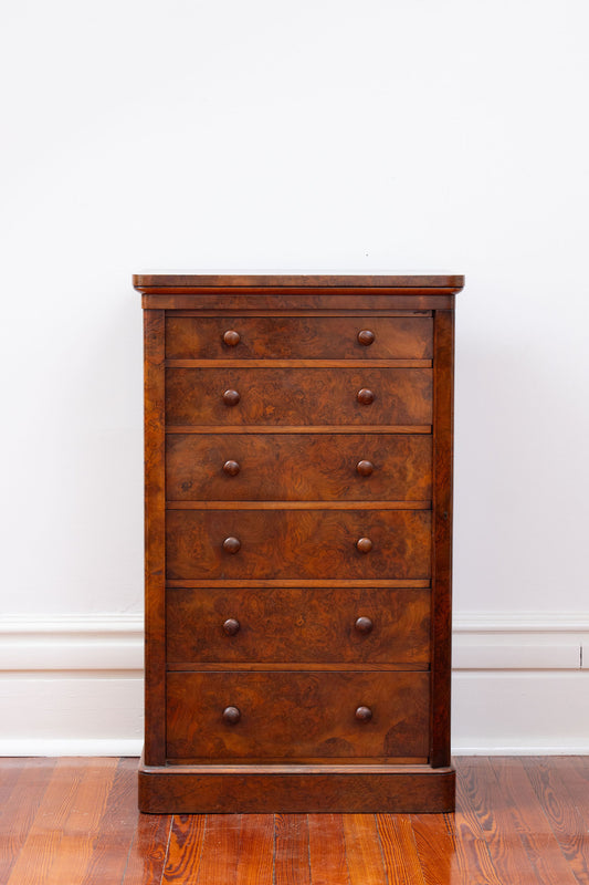 Victorian Walnut Wellington Chest (circa 1845-1870) | English Maker Toplis & Son