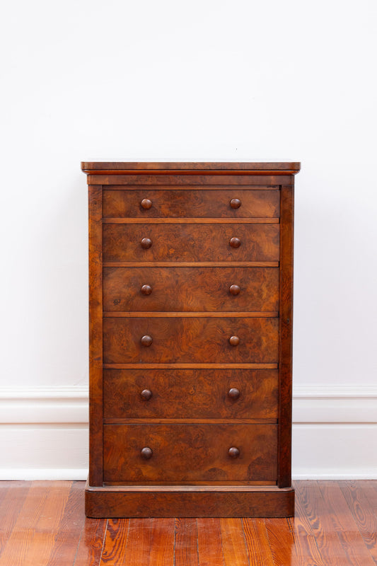 Victorian Walnut Wellington Chest (circa 1845-1870) | English Maker Toplis & Son