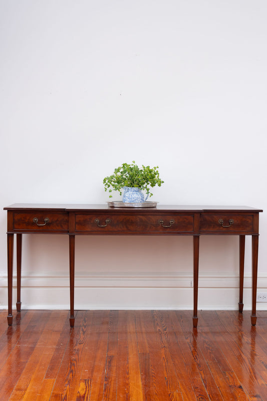 Mahogany 3 Drawer Console/Sideboard with Spade Feet